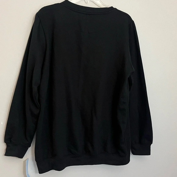 Rolling Stones Crewneck Sweatshirt Women Large Black Red Spike Tongue Logo NWT - Picture 3 of 8